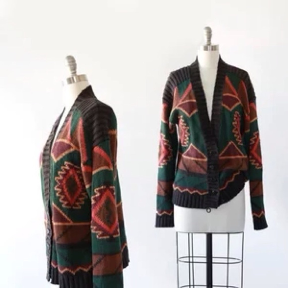 Vintage 90s southwestern knit cardigan